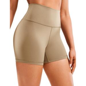 imageCRZ YOGA Womens Naked Feeling Biker Shorts  4 Inches High Waist Yoga Workout Running Gym SpandexCalifornia Sand
