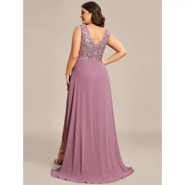 EverPretty Plus Womens V Neck Seuiqn Empire Waist Maxi Formal Evening Party Dress 0410DAOrchid