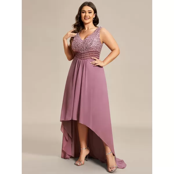 EverPretty Plus Womens V Neck Seuiqn Empire Waist Maxi Formal Evening Party Dress 0410DAOrchid