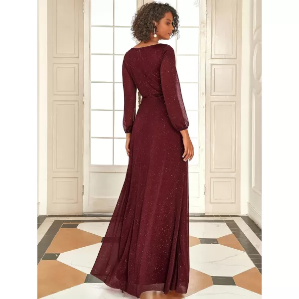 EverPretty Womens Customized Different Sleeves Aline Chiffon Formal Dress BurgundyLburgundy