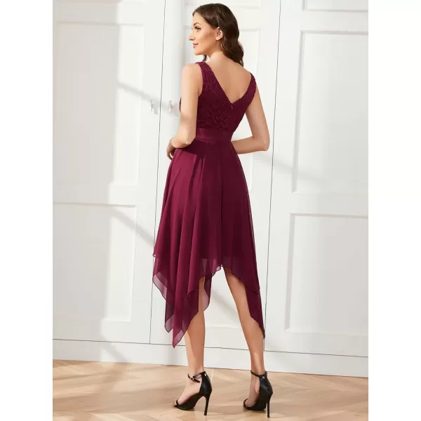 EverPretty Womens Customized Different Sleeves Aline Chiffon Formal Dress BurgundyPburgundy