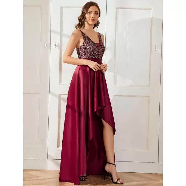 EverPretty Womens Customized Different Sleeves Aline Chiffon Formal Dress BurgundyRburgundy