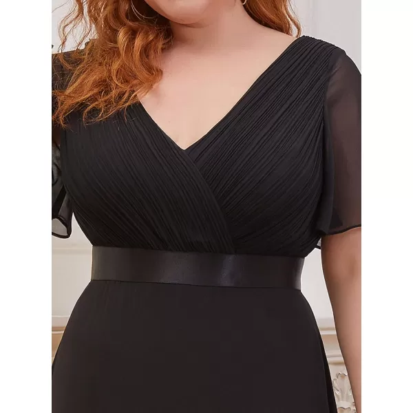 EverPretty Womens Plus Size Double VNeck Evening Party Maxi Dresses 09890PZBlack