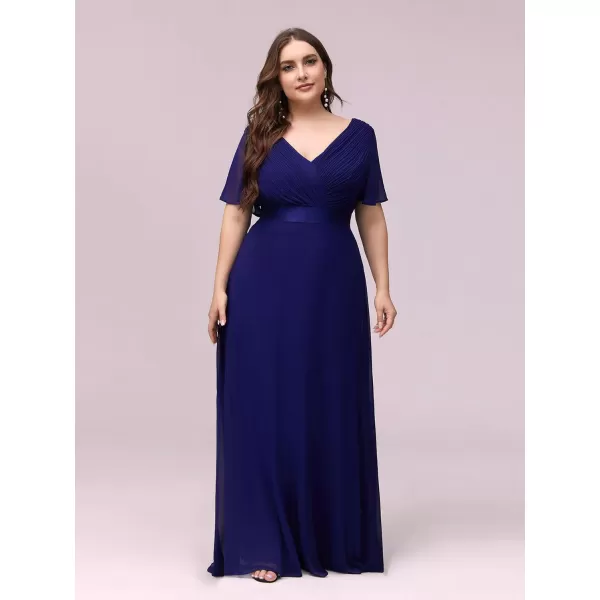 EverPretty Womens Plus Size Double VNeck Evening Party Maxi Dresses 09890PZBlue 2