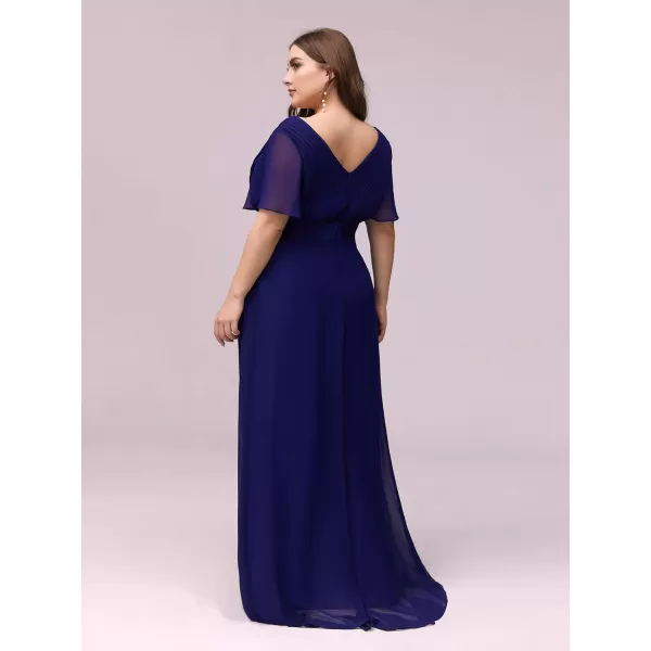 EverPretty Womens Plus Size Double VNeck Evening Party Maxi Dresses 09890PZBlue 2