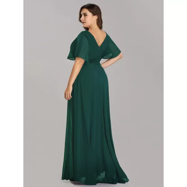 EverPretty Womens Plus Size Double VNeck Evening Party Maxi Dresses 09890PZGreen