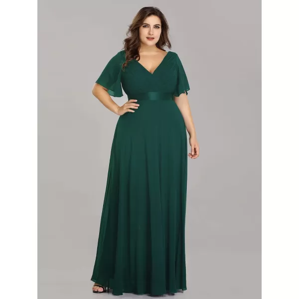 EverPretty Womens Plus Size Double VNeck Evening Party Maxi Dresses 09890PZGreen