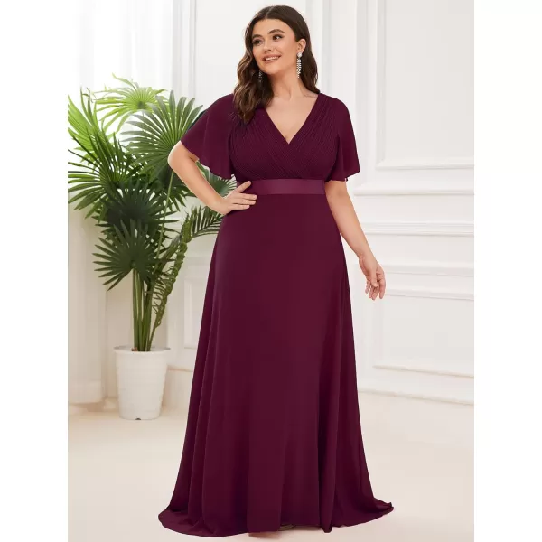 EverPretty Womens Plus Size Double VNeck Evening Party Maxi Dresses 09890PZMulberry