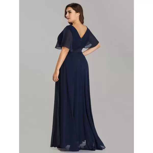 EverPretty Womens Plus Size Double VNeck Evening Party Maxi Dresses 09890PZNavy