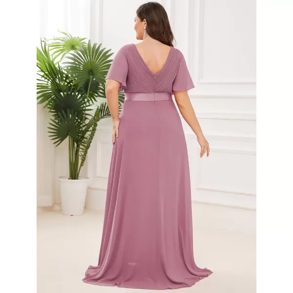 EverPretty Womens Plus Size Double VNeck Evening Party Maxi Dresses 09890PZOrchid