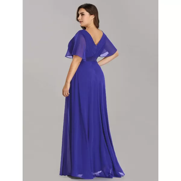 EverPretty Womens Plus Size Double VNeck Evening Party Maxi Dresses 09890PZRoyal Blue