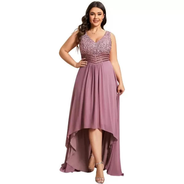 EverPretty Plus Womens V Neck Seuiqn Empire Waist Maxi Formal Evening Party Dress 0410DAOrchid