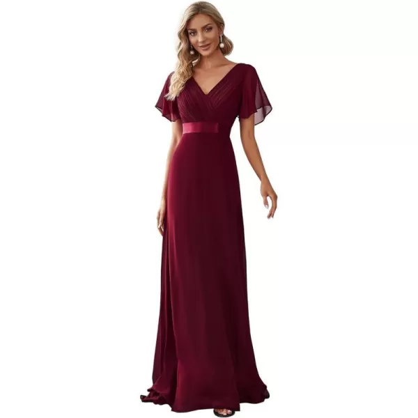 EverPretty Womens Customized Different Sleeves Aline Chiffon Formal Dress BurgundyDburgundy