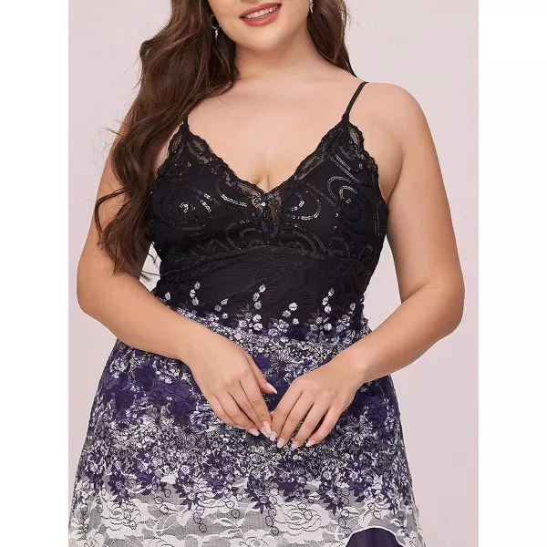 EverPretty Size Womens Sleeveless Tea Length Aline Dress Lace Plus Size Cocktail Dress 6212BPurple