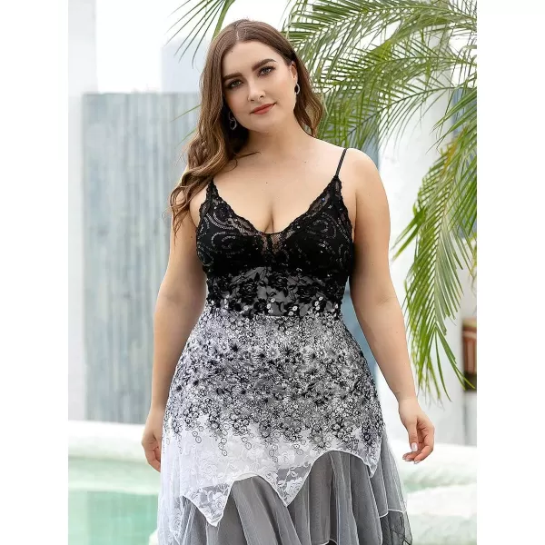 EverPretty Size Womens Sleeveless Tea Length Aline Dress Lace Plus Size Cocktail Dress 6212BWhite