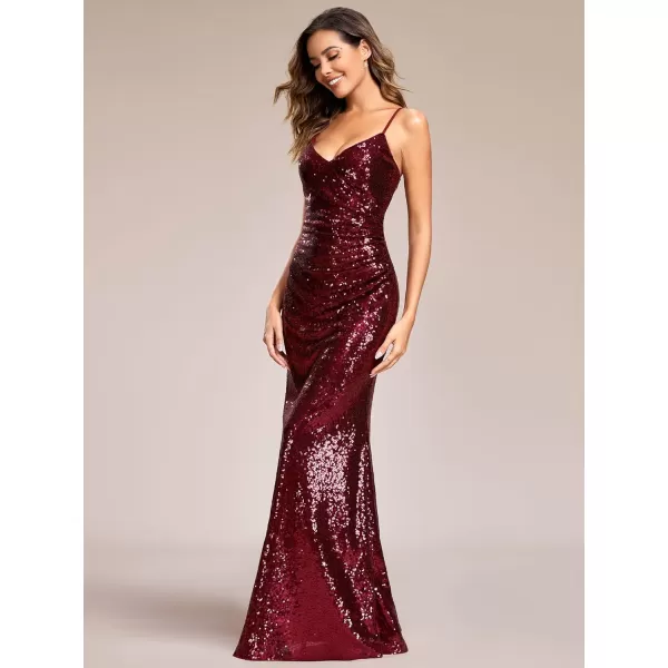 EverPretty Women Sweetheart Mermaid Sequin Floor Length Evening Prom Gowns 07339USABurgundy