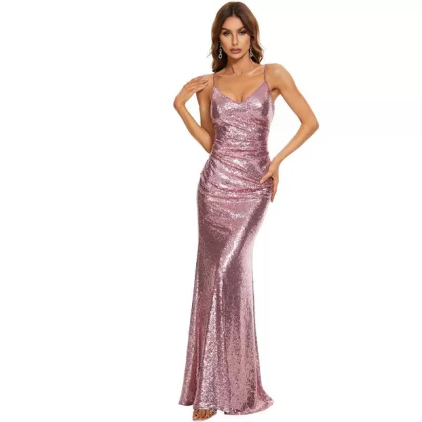 EverPretty Women Sweetheart Mermaid Sequin Floor Length Evening Prom Gowns 07339USAOrchid