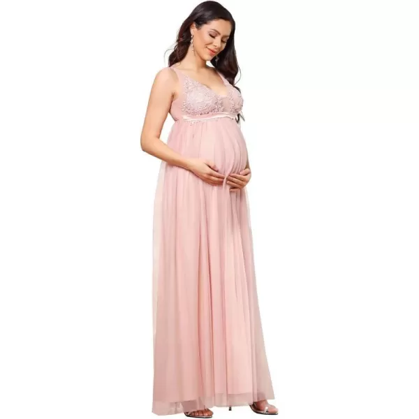 EverPretty Womens Deep VNeck Tulle Aline Maternity Dresses for Baby Shower 20788EYPink