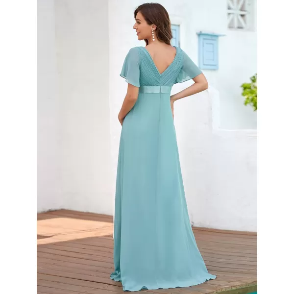 EverPretty Women Chiffon VNeck Maternity Party Dresses for Baby Shower with Sleeves 20795EYDemin Blue