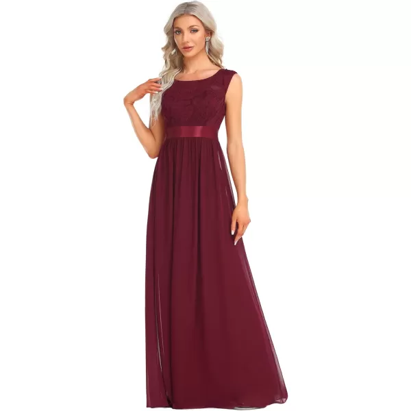 EverPretty Women Elegant 34 Sleeve Empire Waist Maxi Bridesmaid Dresses 07412Aburgundy