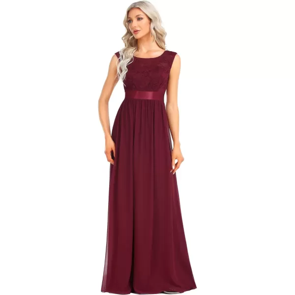 EverPretty Women Elegant 34 Sleeve Empire Waist Maxi Bridesmaid Dresses 07412Aburgundy