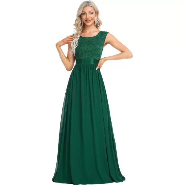 EverPretty Women Elegant 34 Sleeve Empire Waist Maxi Bridesmaid Dresses 07412Agreen