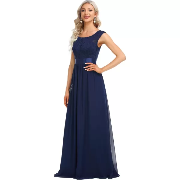 EverPretty Women Elegant 34 Sleeve Empire Waist Maxi Bridesmaid Dresses 07412Anavy Blue