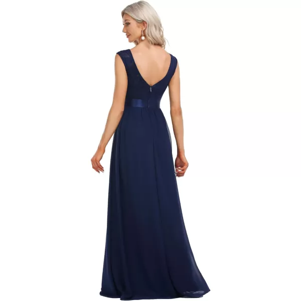 EverPretty Women Elegant 34 Sleeve Empire Waist Maxi Bridesmaid Dresses 07412Anavy Blue