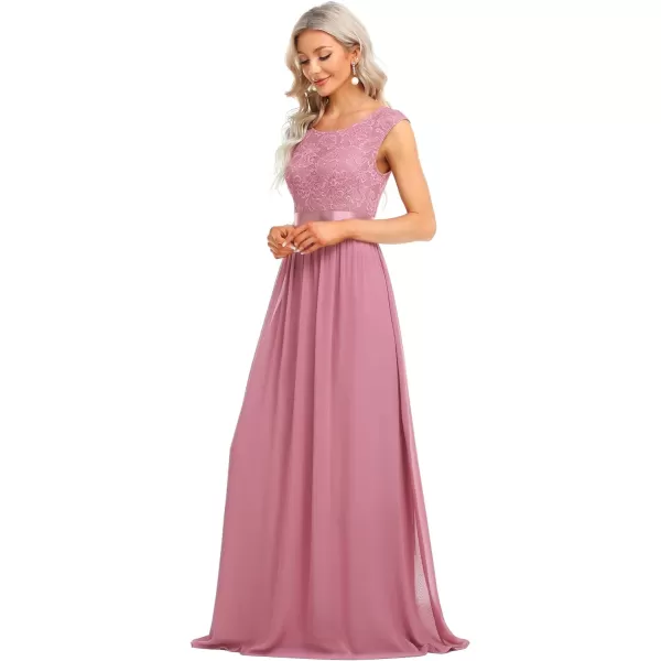 EverPretty Women Elegant 34 Sleeve Empire Waist Maxi Bridesmaid Dresses 07412Aorchid