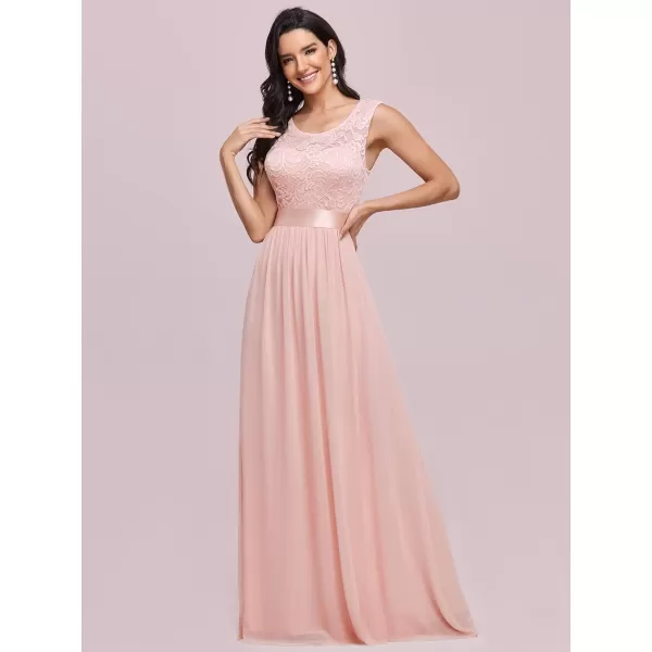 EverPretty Women Elegant 34 Sleeve Empire Waist Maxi Bridesmaid Dresses 07412Apink