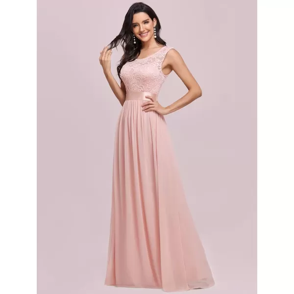 EverPretty Women Elegant 34 Sleeve Empire Waist Maxi Bridesmaid Dresses 07412Apink