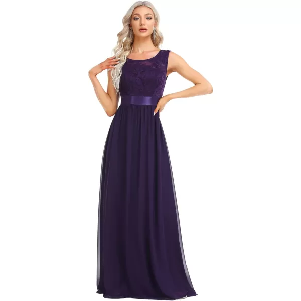 EverPretty Women Elegant 34 Sleeve Empire Waist Maxi Bridesmaid Dresses 07412Apurple