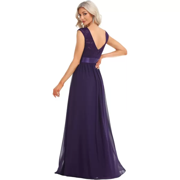 EverPretty Women Elegant 34 Sleeve Empire Waist Maxi Bridesmaid Dresses 07412Apurple