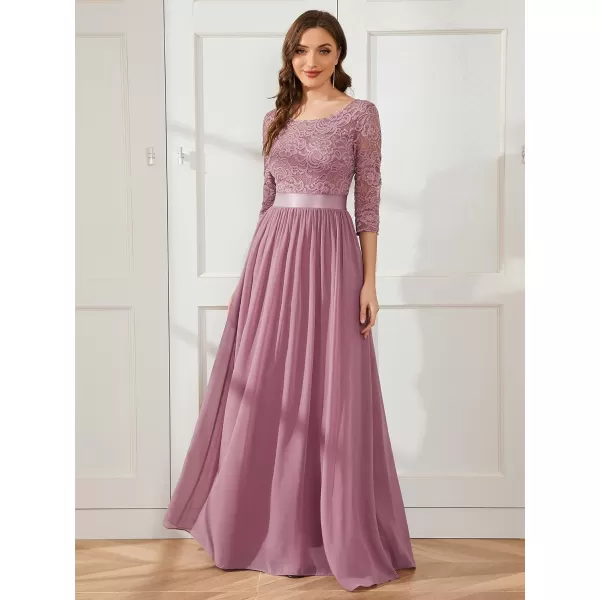 EverPretty Women Elegant 34 Sleeve Empire Waist Maxi Bridesmaid Dresses 07412Orchid