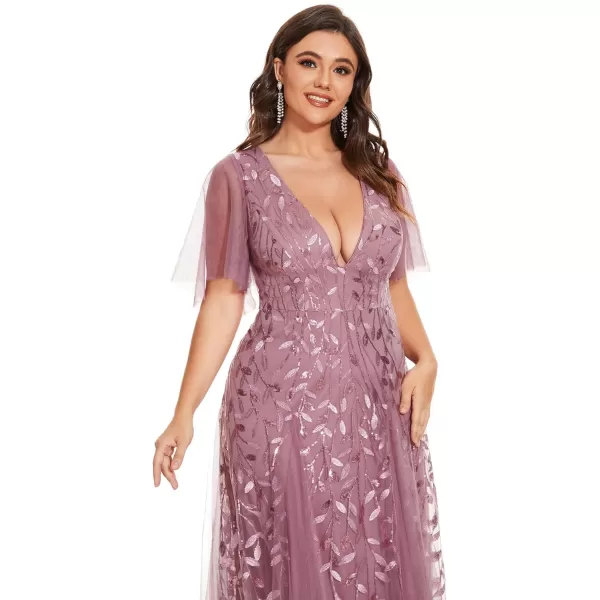 EverPretty Women Floral Sequin Prom Gown Special Ocassion Dress Orchid US22EverPretty Women Floral Sequin Prom Gown Special Ocassion Dress Orchid US22