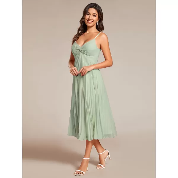 EverPretty Womens A Line Sling Semi Formal Dresses Sleeveless Pleated Midi Tea Dress 02116Mint Green