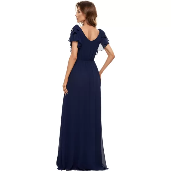 EverPretty Womens ALine Wedding Bridesmaid Dress Long Formal Dress 7709Navy