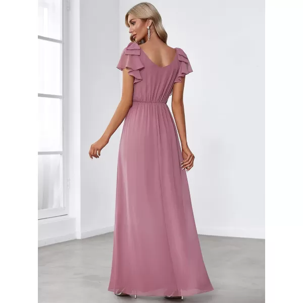 EverPretty Womens ALine Wedding Bridesmaid Dress Long Formal Dress 7709Orchid