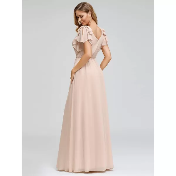 EverPretty Womens ALine Wedding Bridesmaid Dress Long Formal Dress 7709Pink