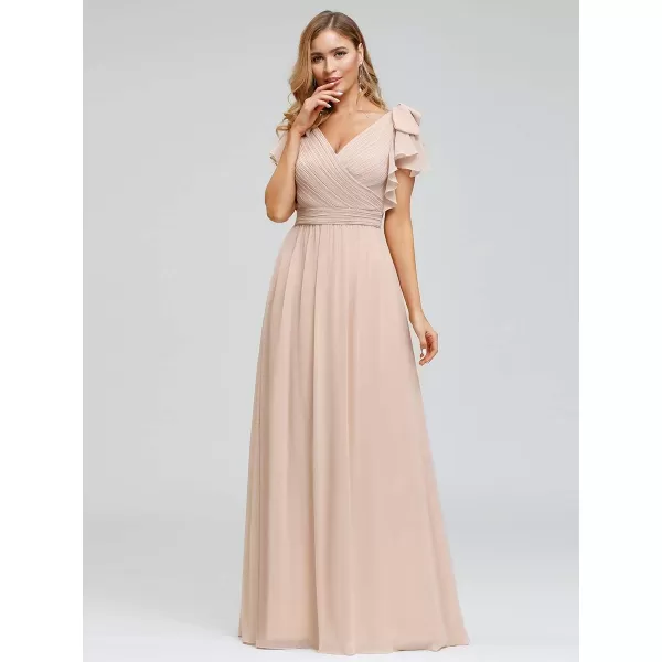 EverPretty Womens ALine Wedding Bridesmaid Dress Long Formal Dress 7709Pink