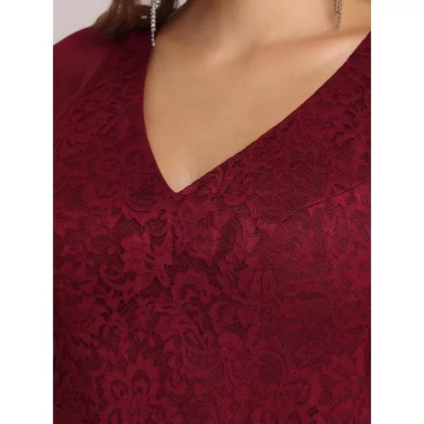 EverPretty Womens Aline Shawl VNeck Chiffon Evening Party Dress 0640Burgundy