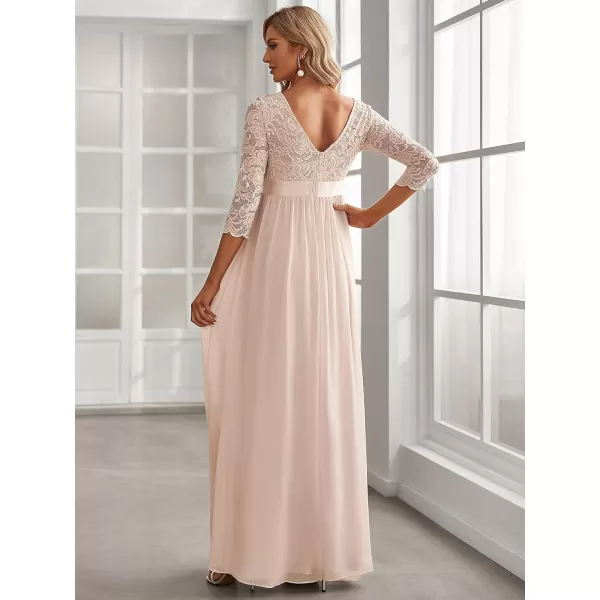 EverPretty Womens Chiffon 34 Sleeve Aline Lace Embroidery Maternity Dress 20797EYUSBlush