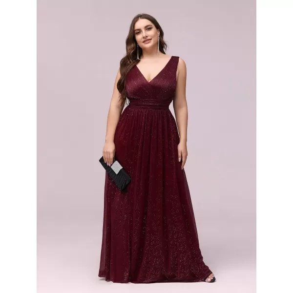 EverPretty Womens Custom VNeck Ruched Empire Wasit A Line Bridesmaid Dresses 07764Bburgundy