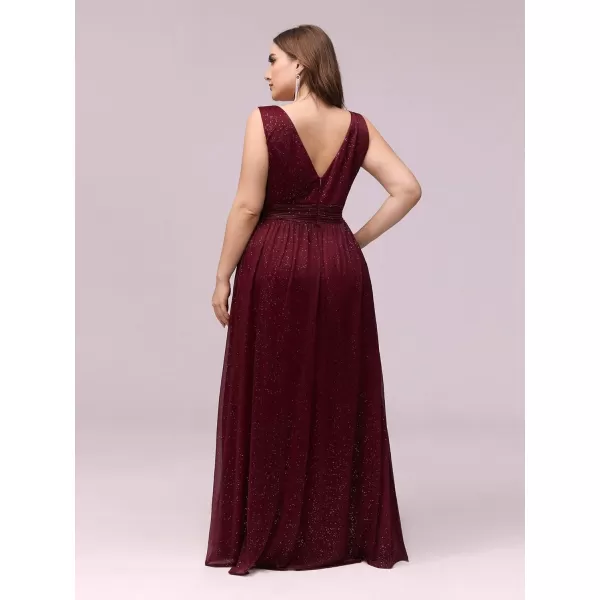 EverPretty Womens Custom VNeck Ruched Empire Wasit A Line Bridesmaid Dresses 07764Bburgundy