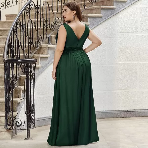 EverPretty Womens Custom VNeck Ruched Empire Wasit A Line Bridesmaid Dresses 07764Bdark Green