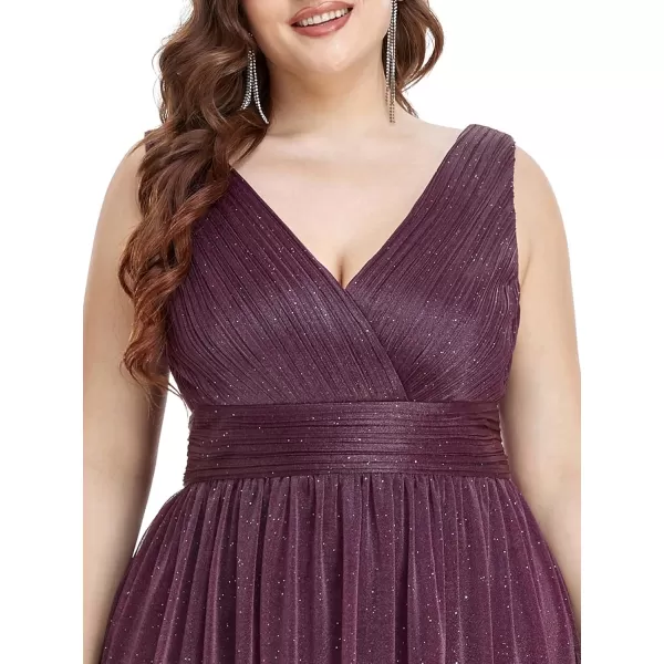 EverPretty Womens Custom VNeck Ruched Empire Wasit A Line Bridesmaid Dresses 07764Bdark Purple