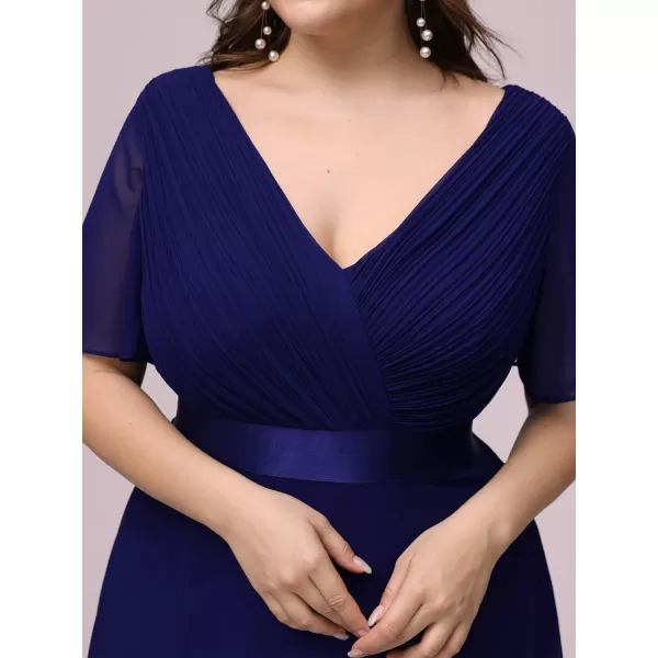 EverPretty Womens Double VNeck Formal Dresses Plus Size Bridesmaid Dress 09890PZBlue 2