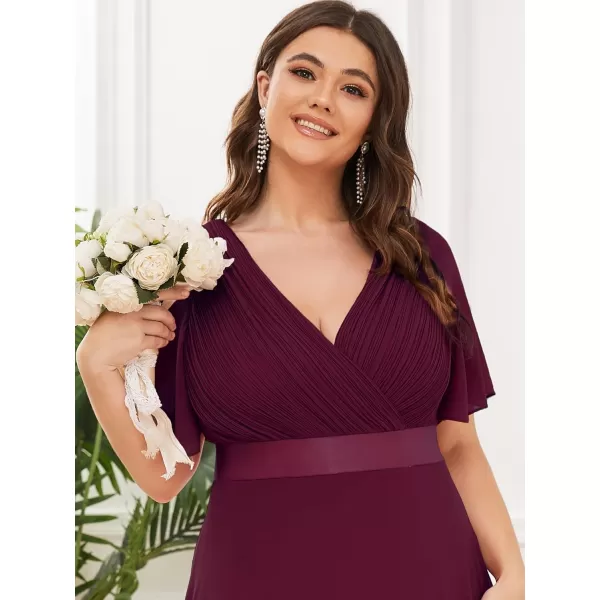 EverPretty Womens Double VNeck Formal Dresses Plus Size Bridesmaid Dress 09890PZMulberry