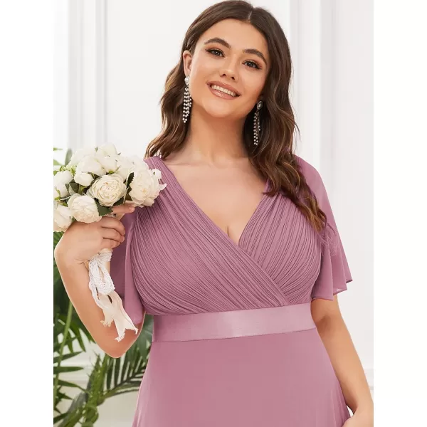 EverPretty Womens Double VNeck Formal Dresses Plus Size Bridesmaid Dress 09890PZOrchid