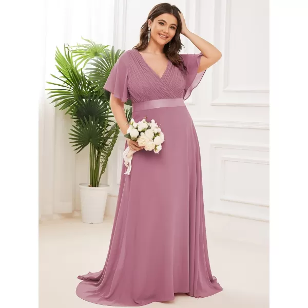 EverPretty Womens Double VNeck Formal Dresses Plus Size Bridesmaid Dress 09890PZOrchid